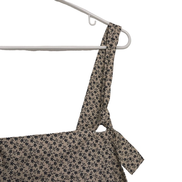 Farmhouse Frocks Overalls Floral Md Relaxed Tapered Bib Handmade Amish Romper - Picture 3 of 7